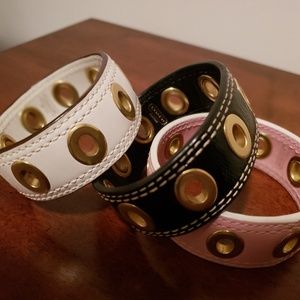 COACH Leather grommet bracelets - set of 3